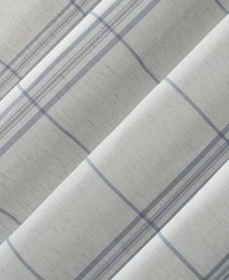 Castille Farmhouse Plaid Linen Semi-Sheer Rod Pocket Curtain Panel