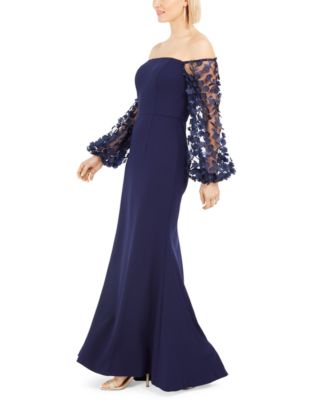 eliza j scuba crepe gown