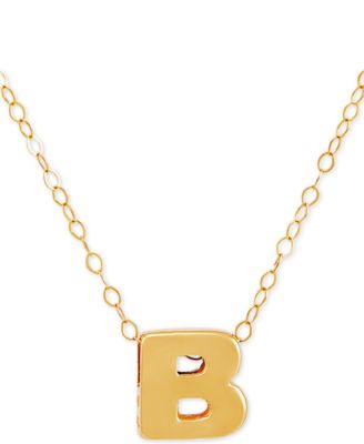 Macy's - Block Initial 18" Pendant Necklace in 10k Gold