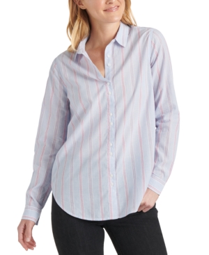 image of Lucky Brand Classic-Stripe Button-Up Shirt