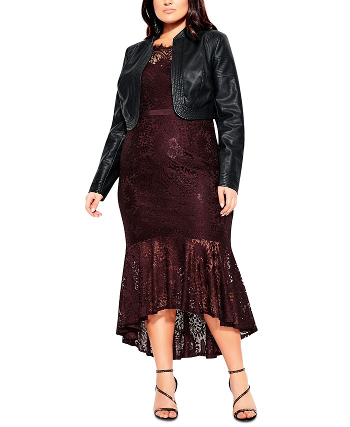 Chic Trendy Plus Size Faux-Leather Bolero Jacket - Macy's