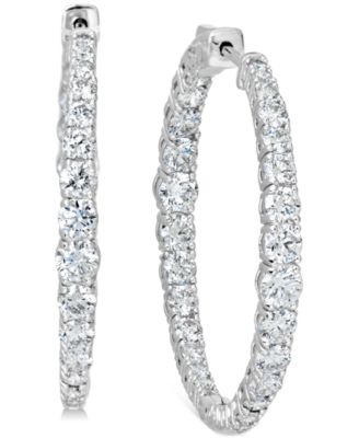 diamond graduated hoop earrings