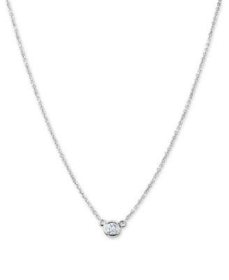Macy's Diamond Bezel-Set Adjustable Pendant Necklace (1/6 ct. t.w.