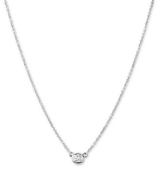 Macy's Diamond Bezel-Set Adjustable Pendant Necklace (1/6 ct. t.w.