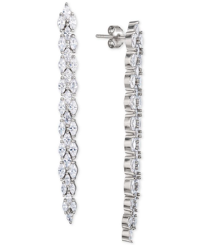 Macy's Cubic Zirconia Linear Drop Earrings in Sterling Silver Macy's