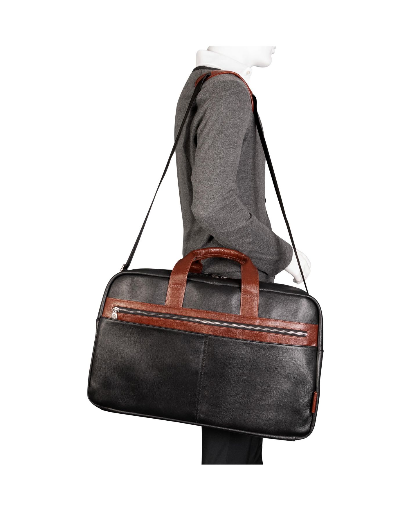 Сумка McKlein Wellington 21" Dual-Compartment Laptop Tablet Duffel, цвет: Чёрный — фото 9