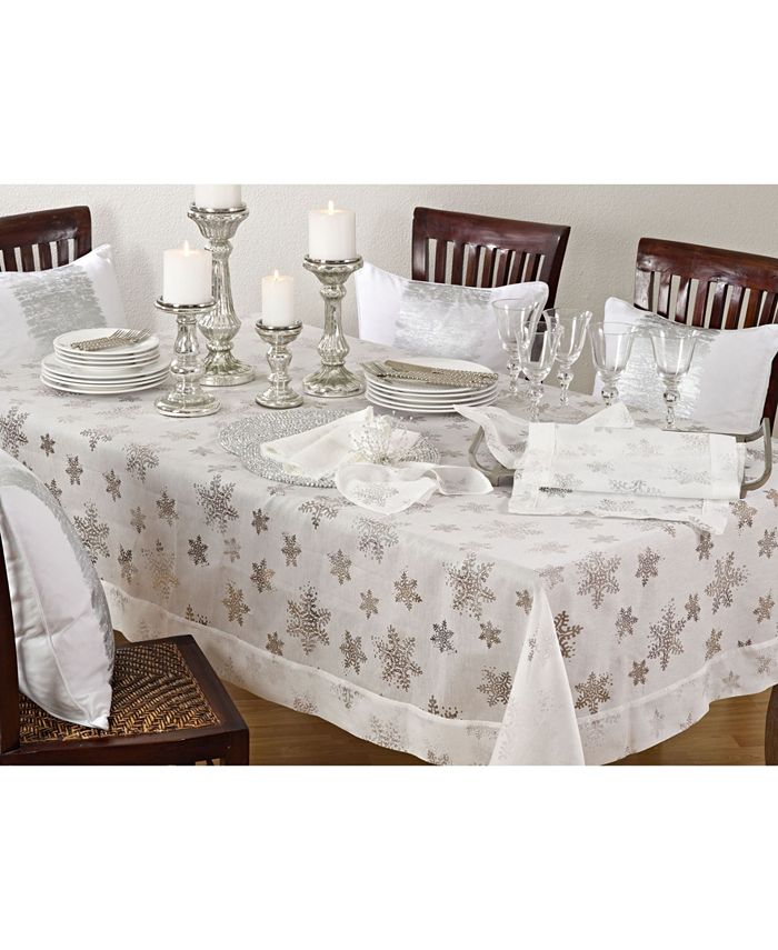 Saro Lifestyle Table Runner with Burnout Snowflake Design - Macy's
