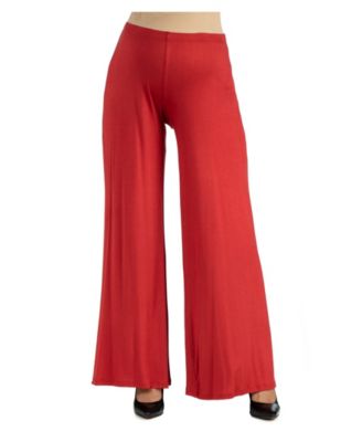 24seven Comfort Solid Color Maternity Palazzo Pants - Elastic Waist Lounge Pants With Flared Legs For Women