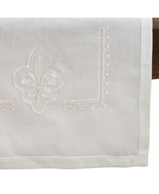 Embroidered Runner with Fleur-De-Lis Design