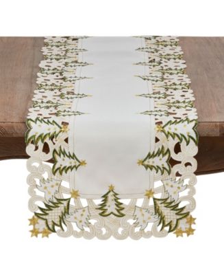 Saro Lifestyle Christmas Trees Holiday Table Runner, 16