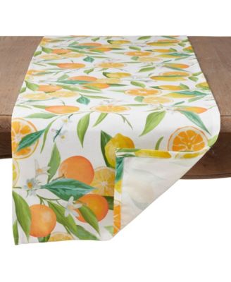 Table Runner with Lemon Orange Print