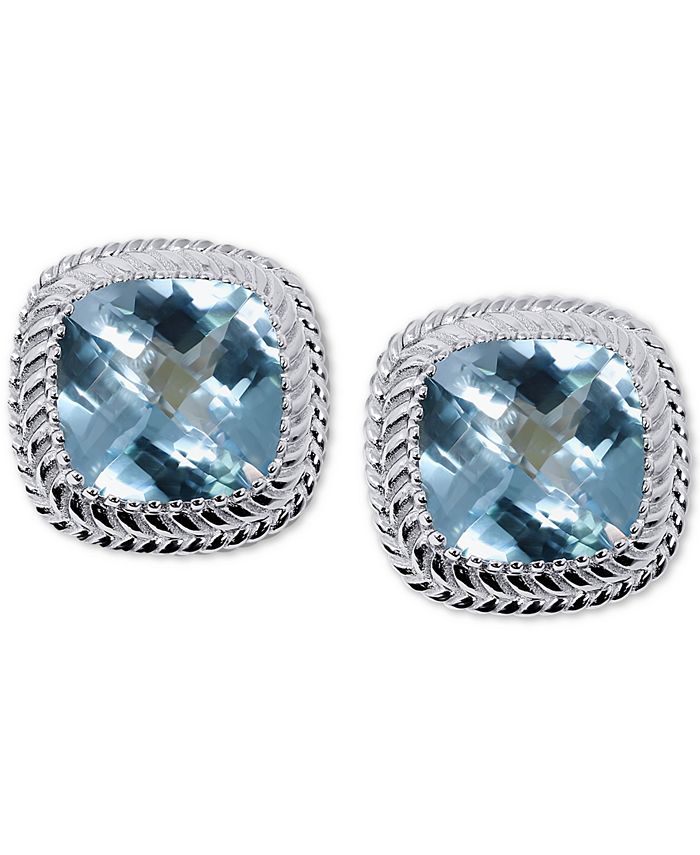 Macy s Blue Topaz Stud Earrings 17 ct. t.w. in Sterling Silver