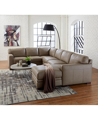 Furniture Avenell Leather Sectional And, Sofa Sleeper Sectional Macys