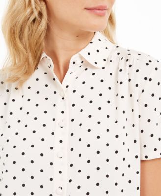 Petite Polka Dot Short-Sleeve Top