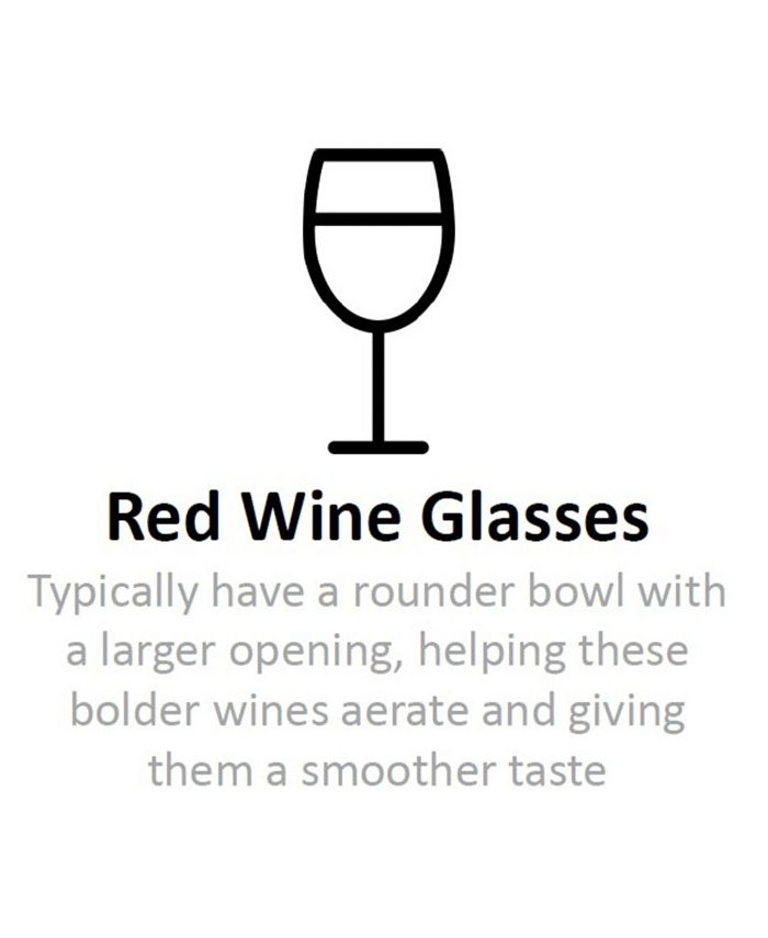 Martha Stewart Collection - Gold Stem Red Wine Glasses, Set of 4