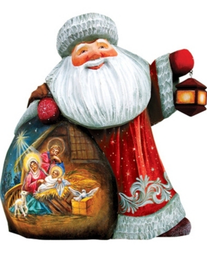 G.debrekht Woodcarved And Hand Painted Santa First Night Figurine In Multi