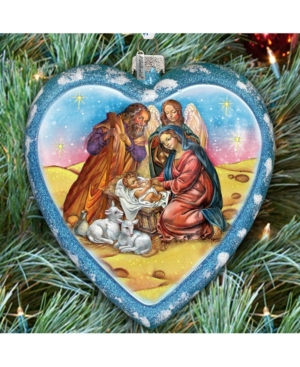 G.debrekht Limited Edition Nativity Glass Ornament In Multi