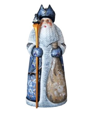 G.debrekht Woodcarved And Hand Painted Ornamental Santa Blue Figurine In Multi