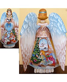 Woodcarved and Hand Painted Special Edition Nativity Angels Santa Figurine