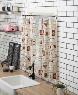 Bristol Coffee Shop Semi-Sheer Rod Pocket Kitchen Curtain Valance and Tiers Set