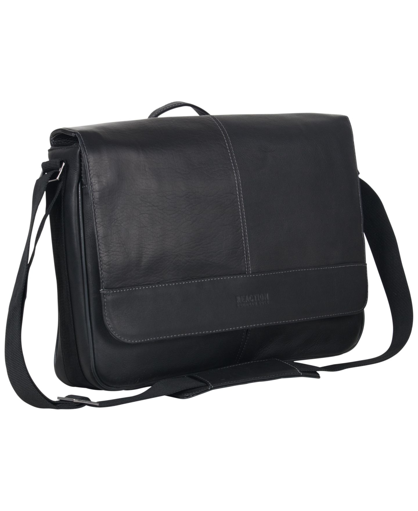 Сумка Kenneth Cole Reaction Colombian Leather Crossbody 15.6" Laptop & Tablet Messenger, цвет: Чёрный — фото 2