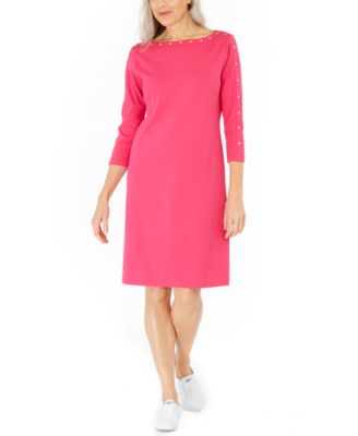 Karen Scott - Cotton Studded Swing Dress