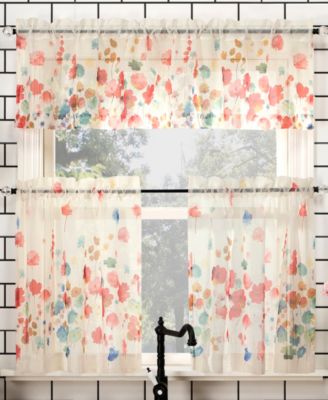 No. 918 Rosalind Watercolor Floral Tier Valance Collection In Poppy