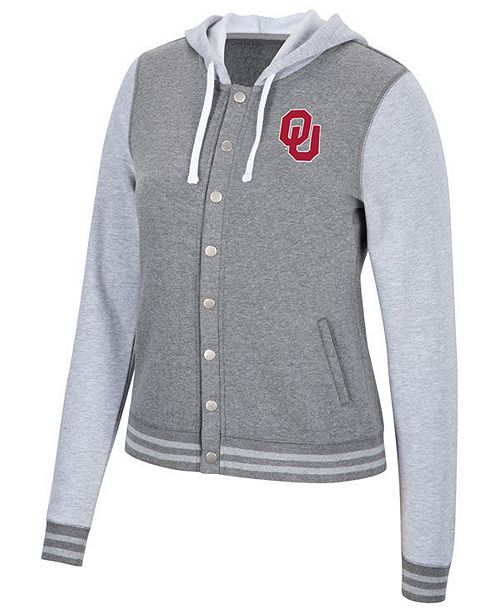 Top Of The World Women S Oklahoma Sooners Varsity Snap Jacket