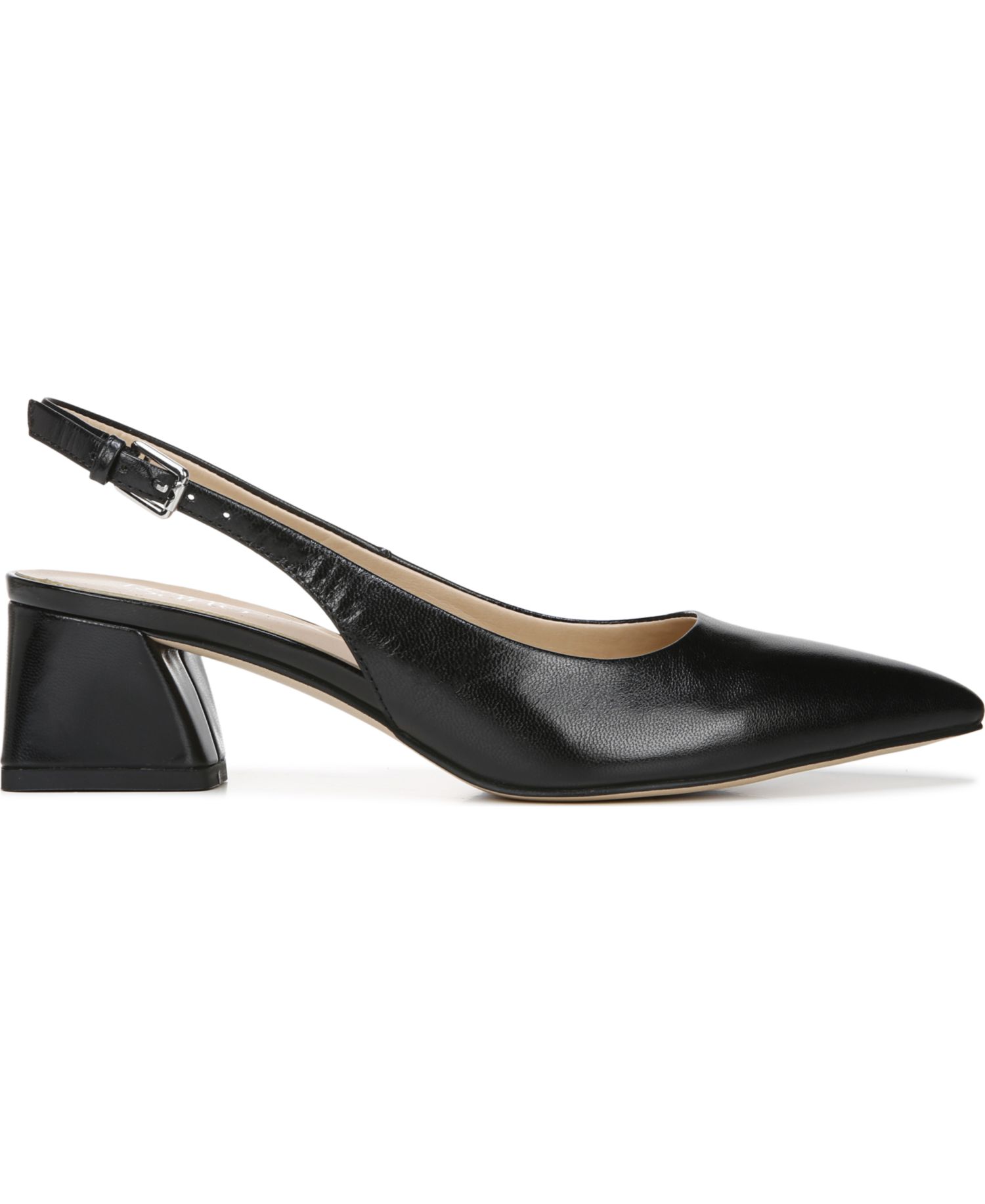 Women's Racer Pointed Toe Block Heel Slingback Pumps