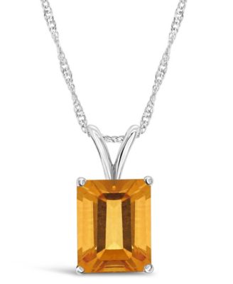 Blue Topaz (3  ct. t.w.) Pendant Necklace in Sterling Silver. Also Available in Amethyst and Citrine