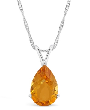 Macy's Sky Blue Topaz (3-3/8 Ct. T.w.) Pendant Necklace In Sterling Silver. Also Available In Citrine And R In Citrine