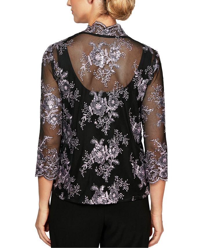 Alex Evenings Embroidered Jacket & Top Set - Macy's