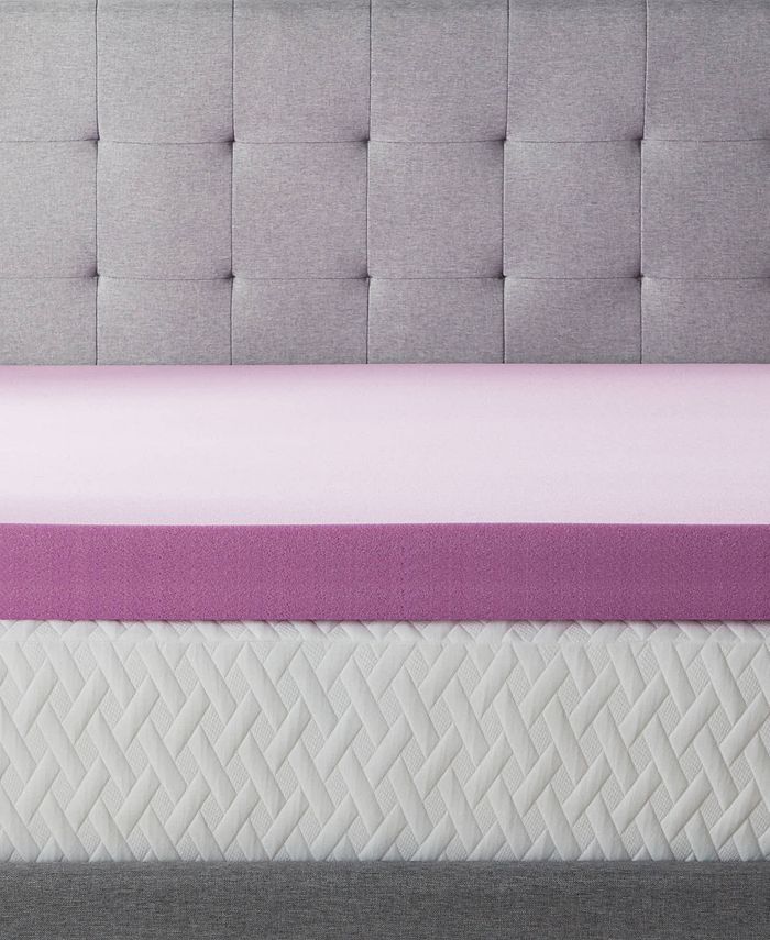 Lucid 4" Lavender Memory Foam Mattress Topper, Queen Macy's