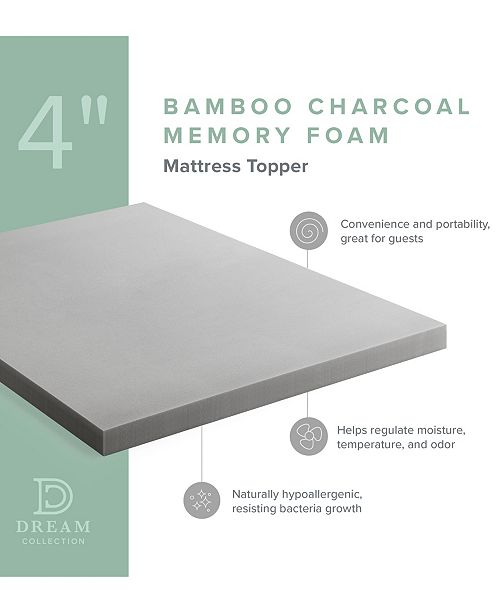 Lucid 4 Bamboo Charcoal Memory Foam Topper Queen Reviews