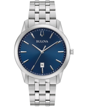 Shop Bulova Men's Sutton Stainless Steel Bracelet Watch 40mm In Silver