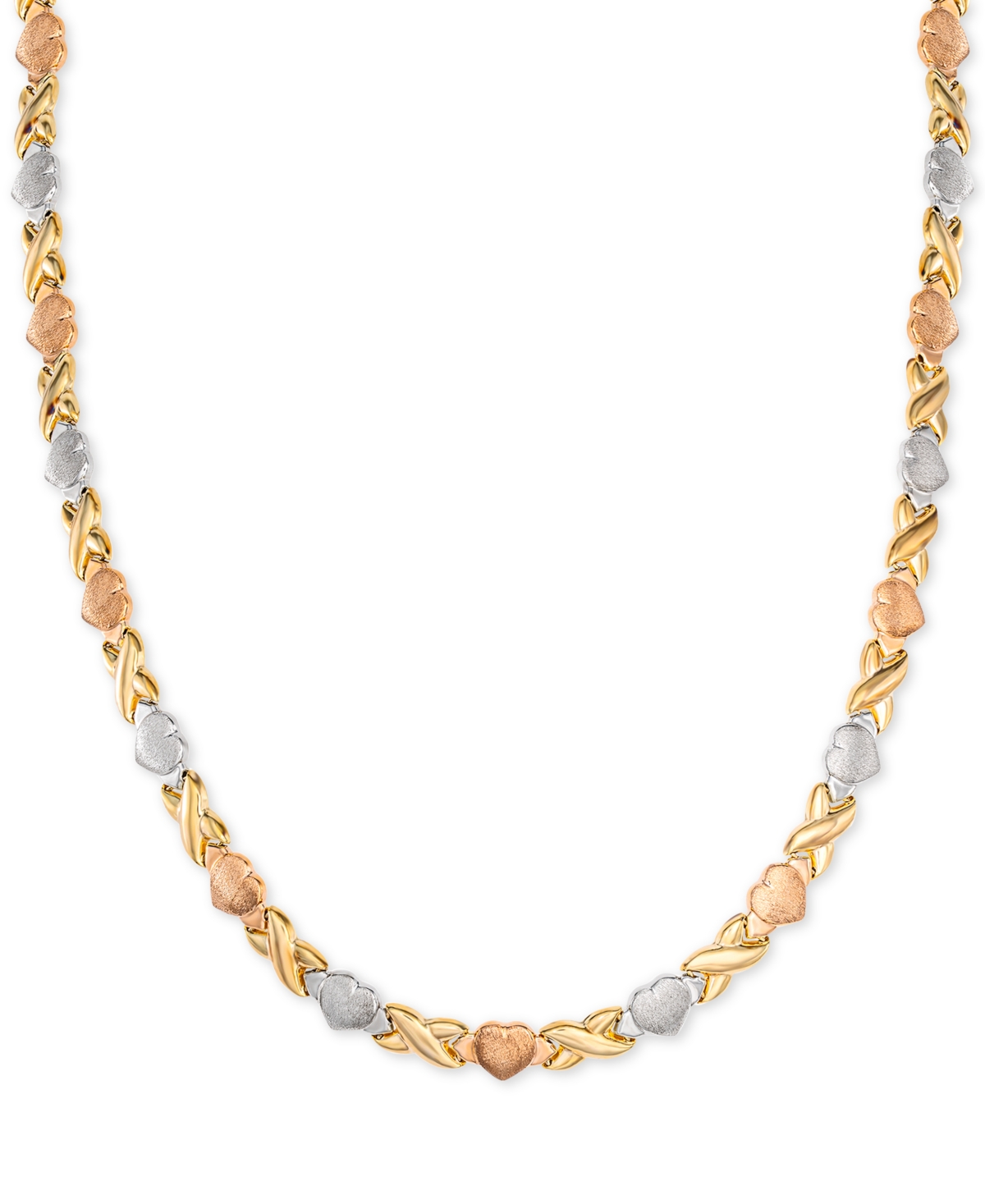 GIANI BERNINI HEARTS & KISSES 17" STATEMENT NECKLACE IN 18K TRICOLOR GOLD-PLATED STERLING SILVER, CREATED FOR MACY