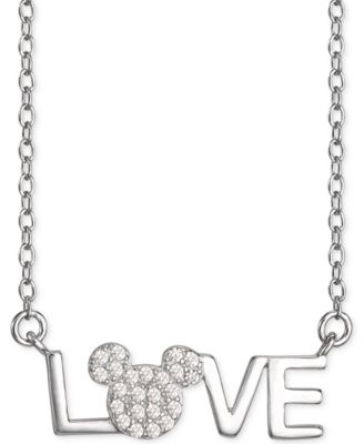 Disney Cubic Zirconia Mickey Mouse LOVE 18