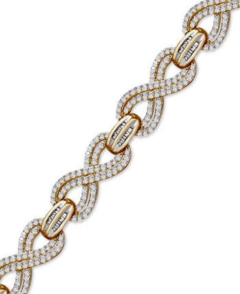 Wrapped in Love Diamond Flower Cluster Link Bracelet (2 Ct. t.w.) in 14K Gold, Created for Macy's - Yellow Gold