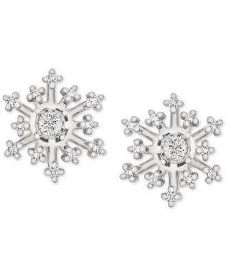 Macy s Diamond Snowflake Earring Jackets 1 6 ct. t.w. in 14k White Gold Macy s