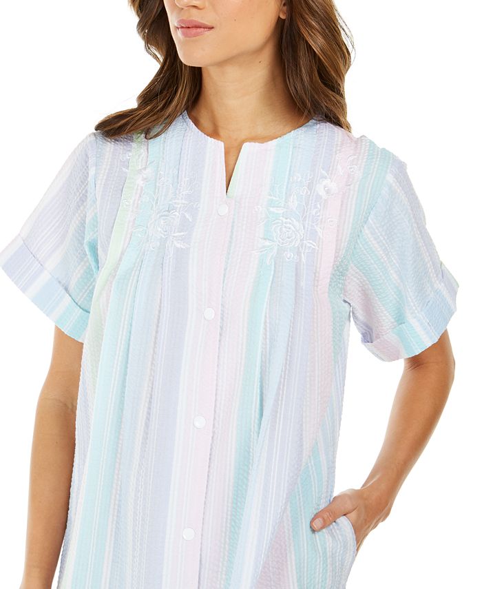 Miss Elaine Robes
 Miss Elaine Striped Seersucker Short Snap Robe Macy s