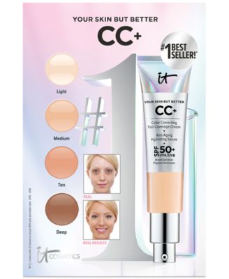IT Cosmetics - Receive a FREE Your Skin But Better CC+ Cream Blister on Card with Four shades with any $40 Select Skincare Purchase!