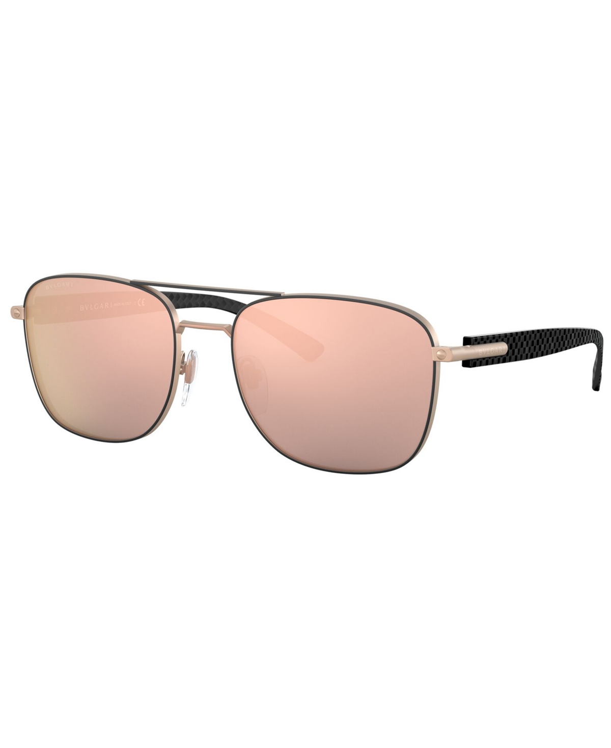 Bvlgari Men's Sunglasses, Bv5050 In Matte Black,matte Pink Gold,grey Mirror