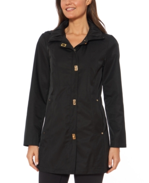 image of Jones New York Hooded Water-Resistant Raincoat