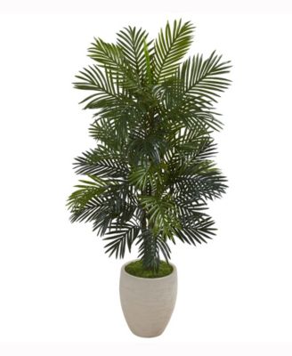 Nearly Natural - 53in. Areca Palm Artificial Plant in Sand Colored Planter