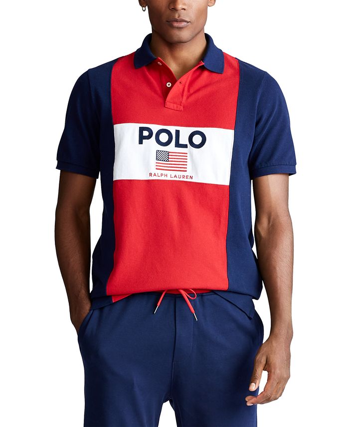 Polo Ralph Lauren Men's Classic Fit Flag Mesh Polo - Macy's