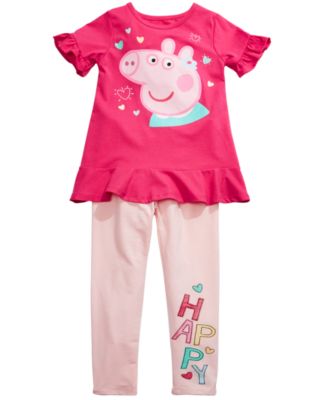 Peppa Pig Toddler Girls 2-Pc. Happy Peppa Top & Leggings Set - Macy's