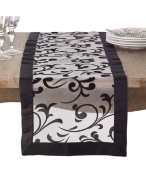 UPC 789323223531 product image for Saro Lifestyle Flocked French Scroll Table Runner | upcitemdb.com