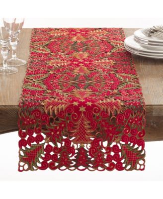 Panettone Collection Holiday Christmas Tree Cutwork Table Runner