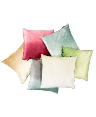 Ombre Velvet Viscose Beaded Edges Decorative Pillow, 20" x 20"