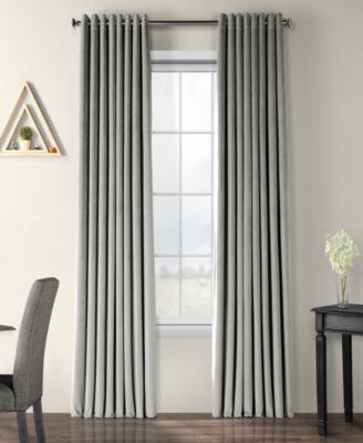 Exclusive Fabrics & Furnishings Exclusive Fabrics Furnishings Signature Blackout Grommet Extra Wide Velvet Panels In Silver